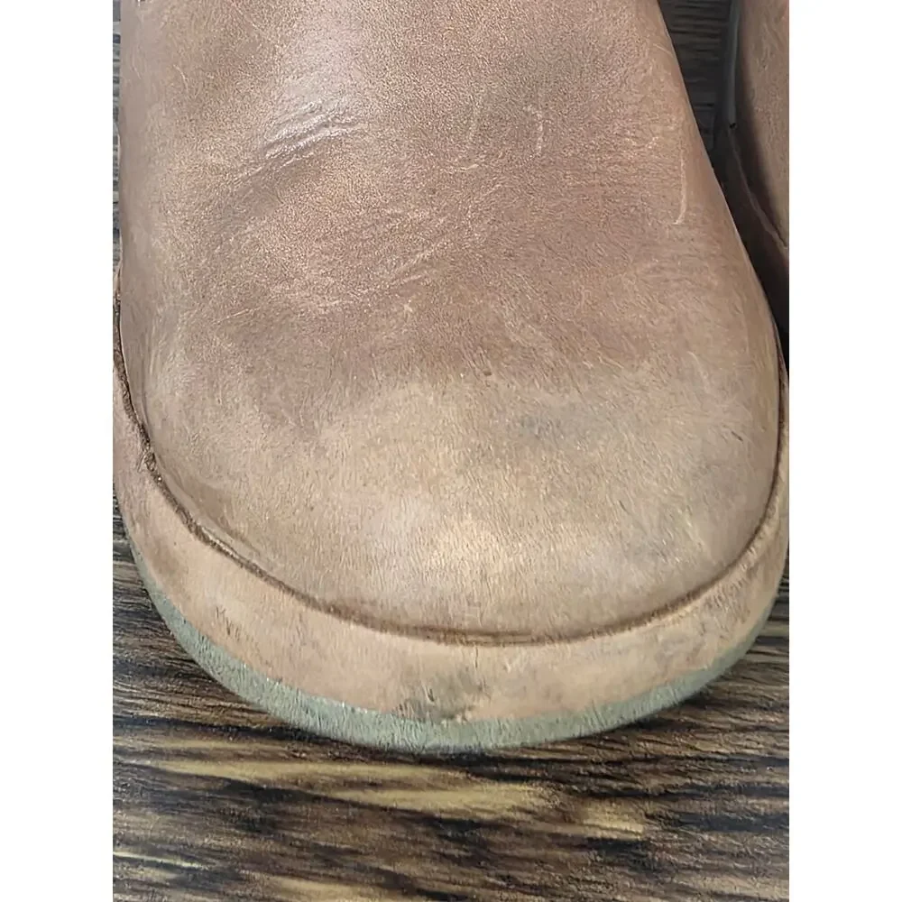 Merrell women's Brown Leather Mid-calf Boots size 7.5 Side Zip Comfort Heel